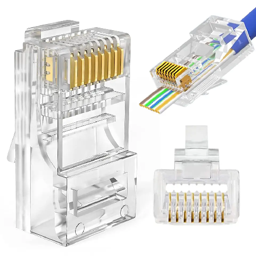Conectores de paso RJ45 Cat6 RJ45, conectores Cat6/Cat5e, conectores de  crimpado de Cable Ethernet, juego