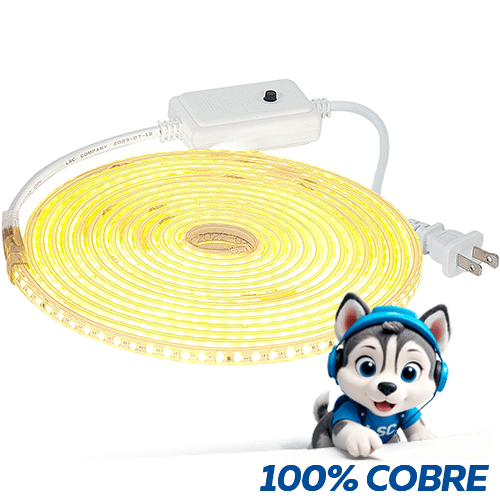 kit simple calida-min KIT MANGUERA LED PLANA SIMPLE LUZ CÁLIDA 5MT+ CONTROL LSC - Imagen 1