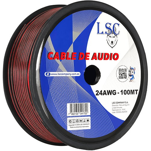 3(1) Cable Parlante 2x24 Negro-Rojo 100 Mts - Imagen 1