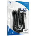 Cable Espiral Para Teléfono Negro 3Mts - Imagen 3