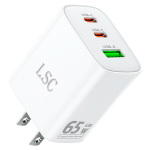 Cargador Blanco Carga Rápida 65watts 3A/ Triple Puerto Usb A -  2 Usb C - Imagen 8
