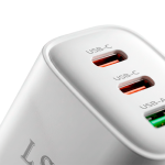Cargador Blanco Carga Rápida 65watts 3A/ Triple Puerto Usb A -  2 Usb C - Imagen 3