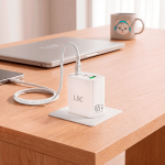 Cargador Blanco Carga Rápida 65watts 3A/ Triple Puerto Usb A -  2 Usb C - Imagen 2