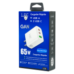 Cargador Blanco Carga Rápida 65watts 3A/ Triple Puerto Usb A -  2 Usb C - Imagen 3